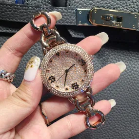 Full of Diamond Dial Rose Gold Women's Watch