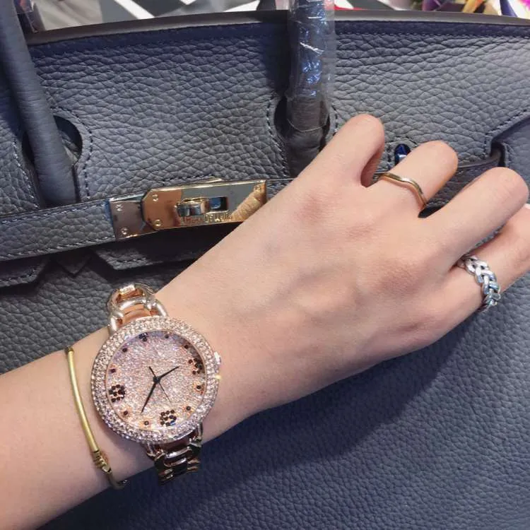 Full of Diamond Dial Rose Gold Women's Watch