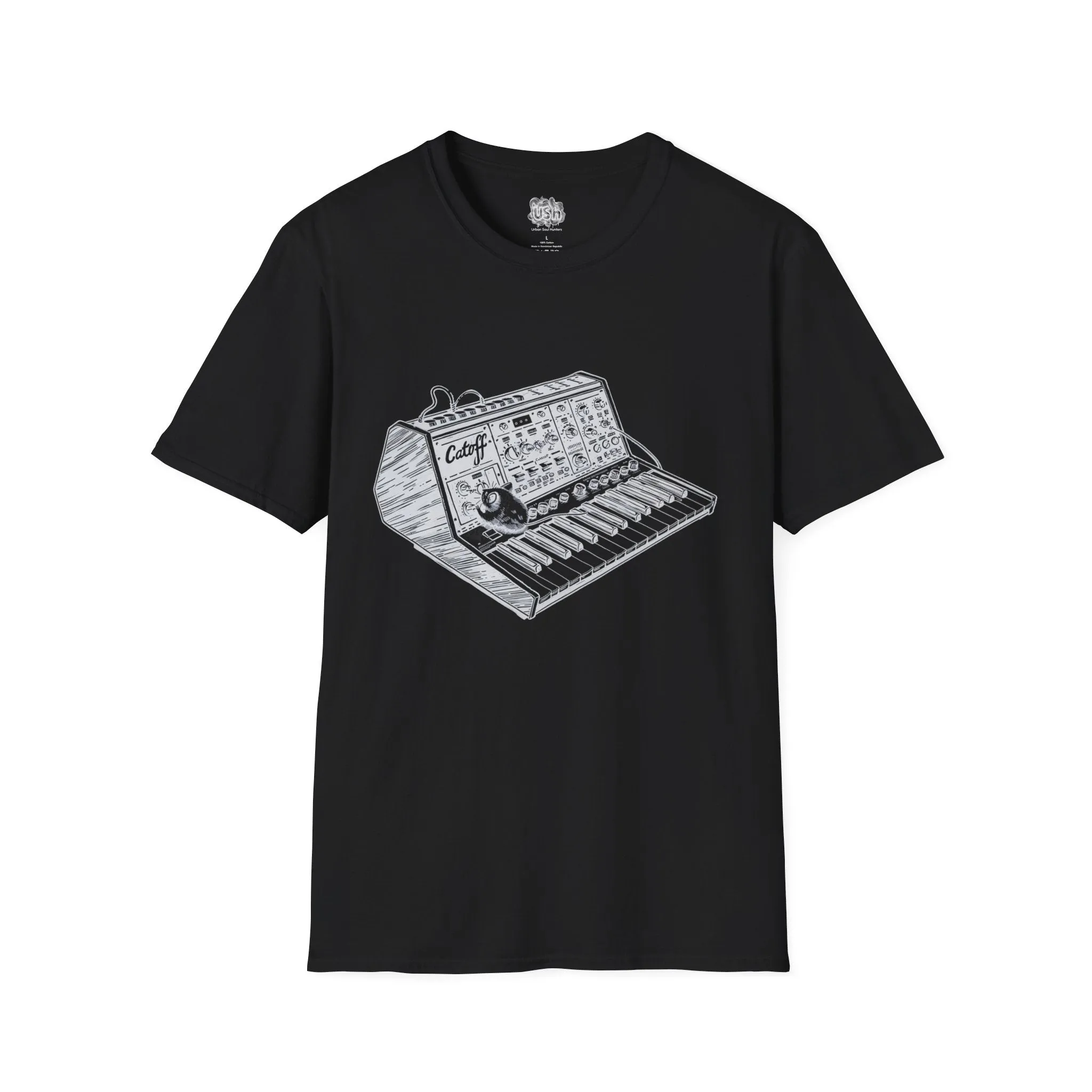 Funny Mouse on Synthesizer Catoff T-Shirt