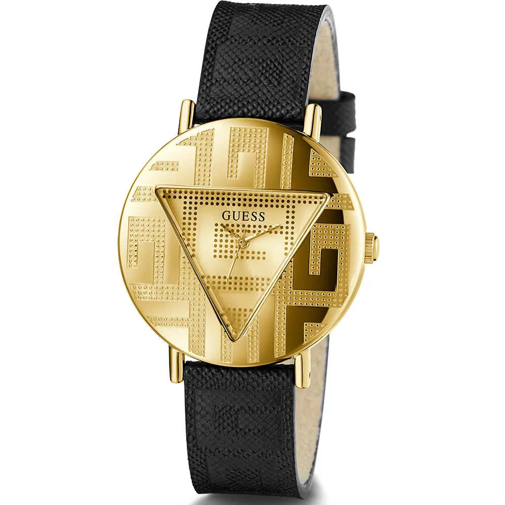 Guess GW0478L2 Iconic Black Leather Womens Watch