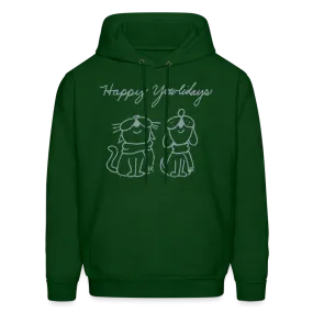 Happy Yowlidays Metallic-Print Hoodie