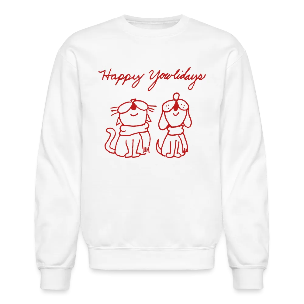 Happy Yowlidays Sparkle-Print Crewneck Sweatshirt