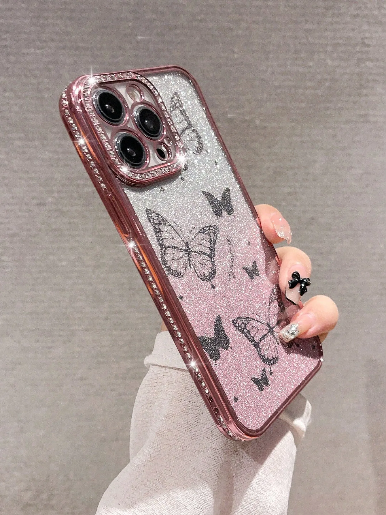 Hello kitty phone case|Luxury Electroplated Rhinestone Decorated Apple Phone Case