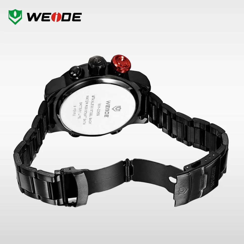 Hot WEIDE Watches Men's Casual Watch Multi-function Led Watches Men Dual Time Zone With Alarm Sports Diver Quartz Wristwatches