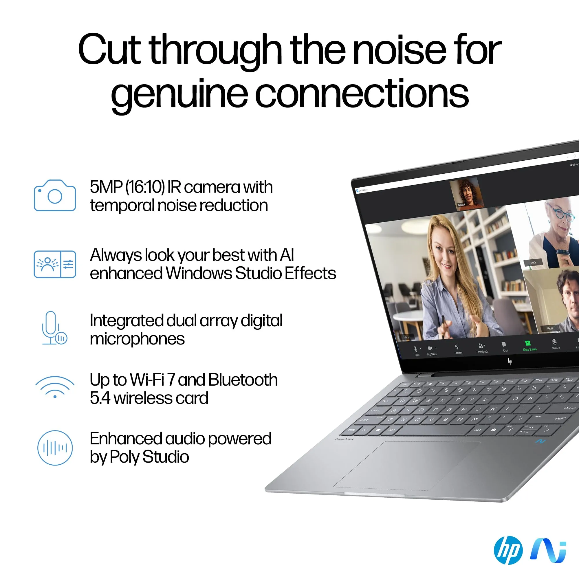 HP OmniBook X Laptop, Snapdragon® X Elite X1E-78-100,14inch(35.6 cm),2.2K Touch Display,IPS,16GB LPDDR5x,1TB SSD,Next Gen Windows, Copilot  ,Blue,1.34 kg,14-fe0121QU