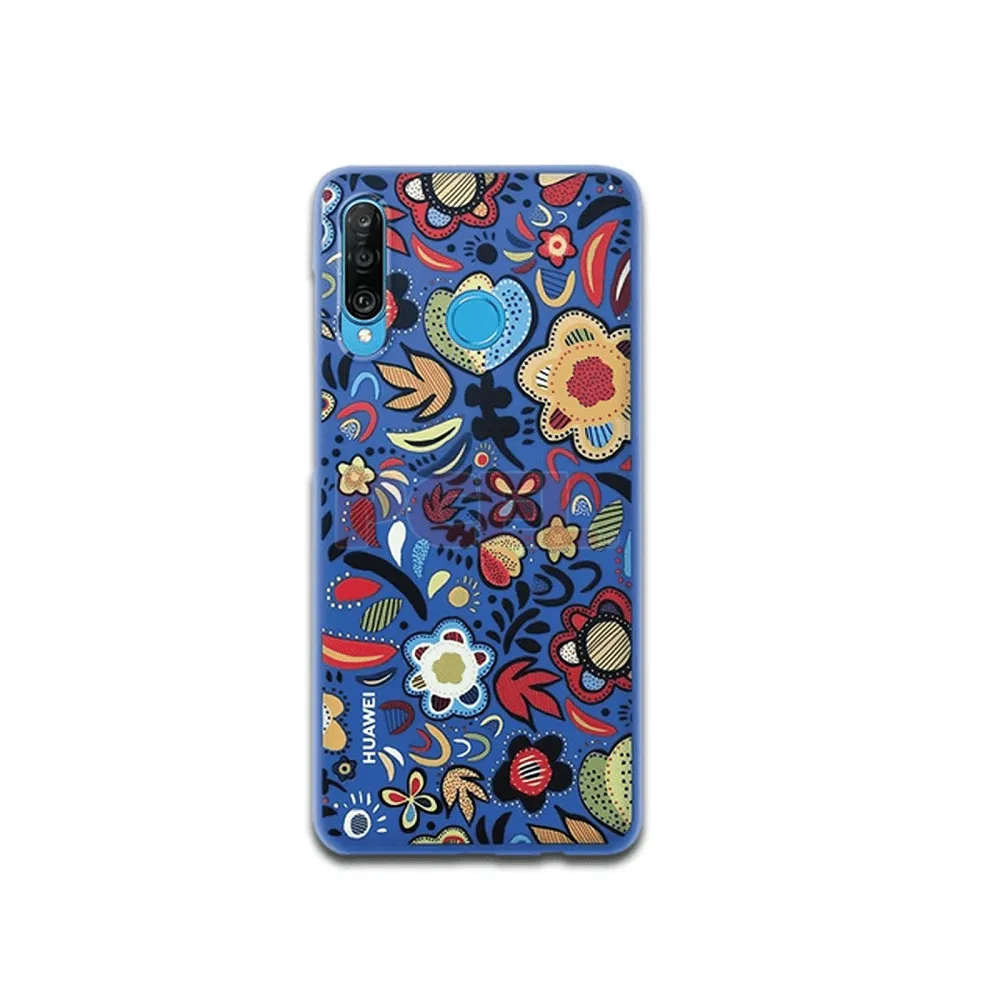 Huawei P30 Lite PC Case Floral Black - 51993047