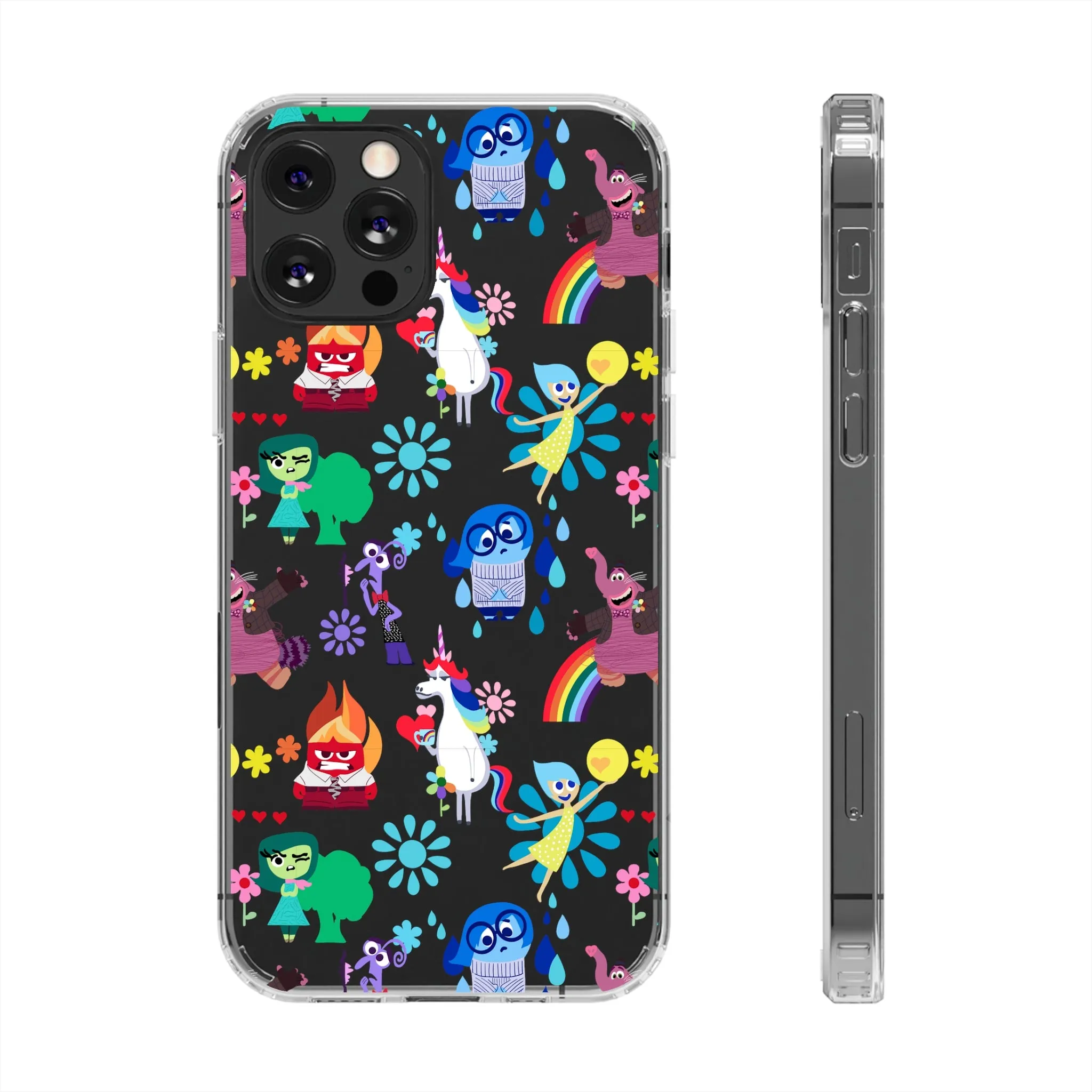 Inside Out Clear Phone Case! Disney Inspired Hand drawn Unique Disneyland Magic Kingdom Gift