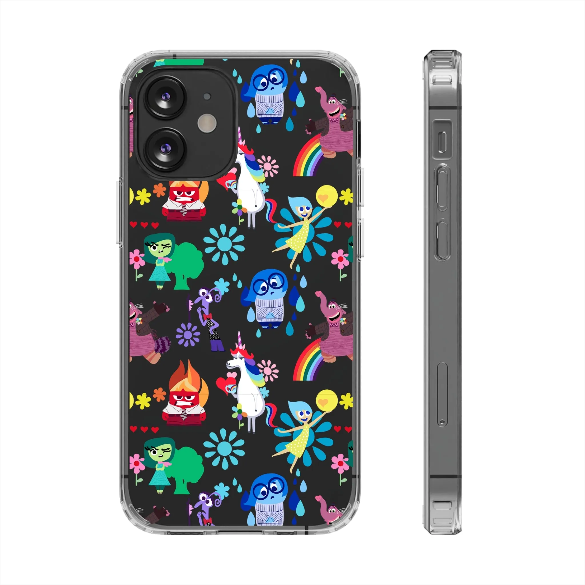 Inside Out Clear Phone Case! Disney Inspired Hand drawn Unique Disneyland Magic Kingdom Gift