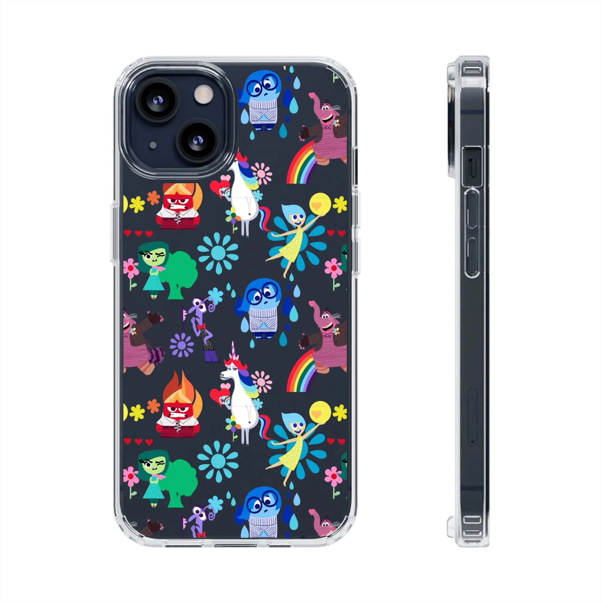 Inside Out Clear Phone Case! Disney Inspired Hand drawn Unique Disneyland Magic Kingdom Gift