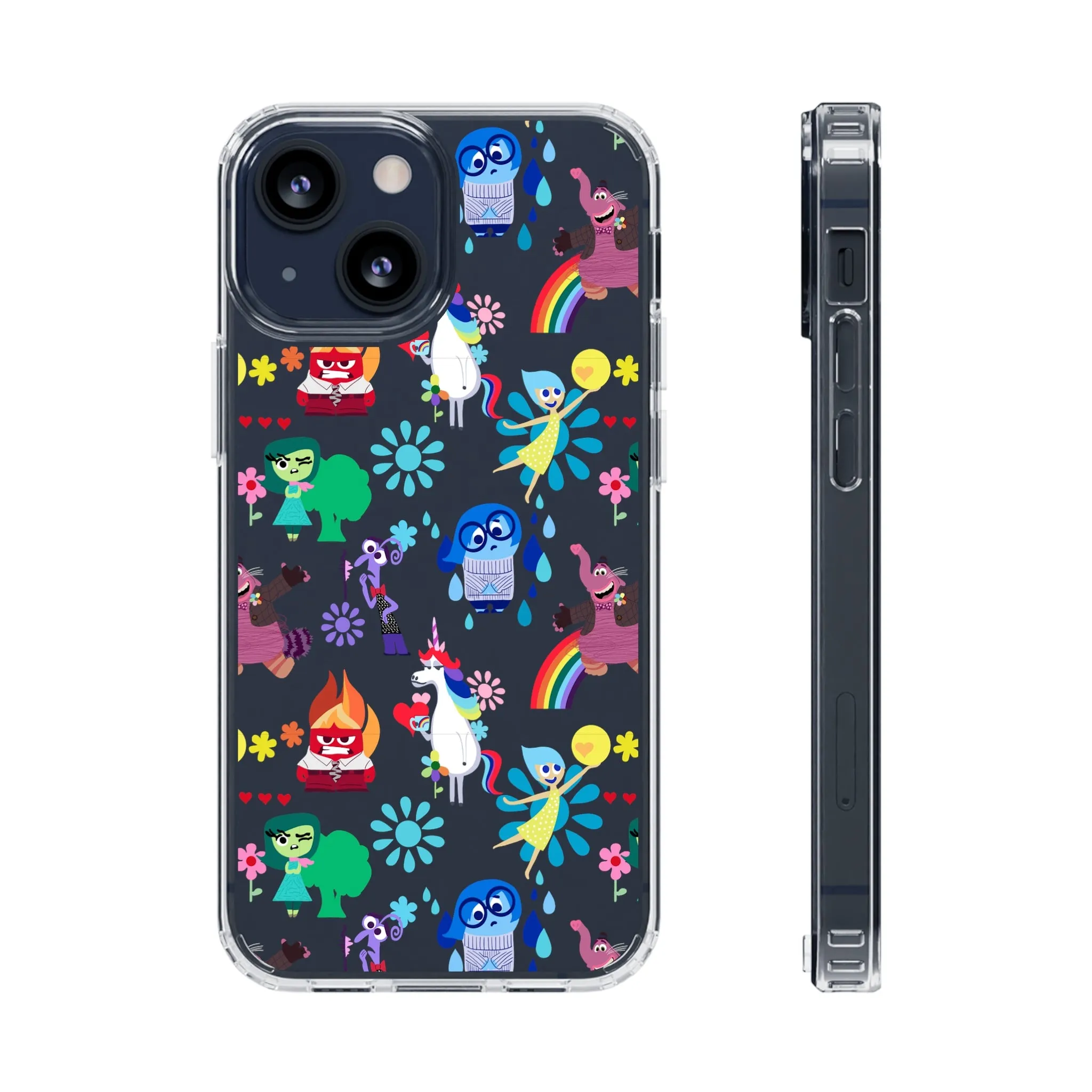 Inside Out Clear Phone Case! Disney Inspired Hand drawn Unique Disneyland Magic Kingdom Gift