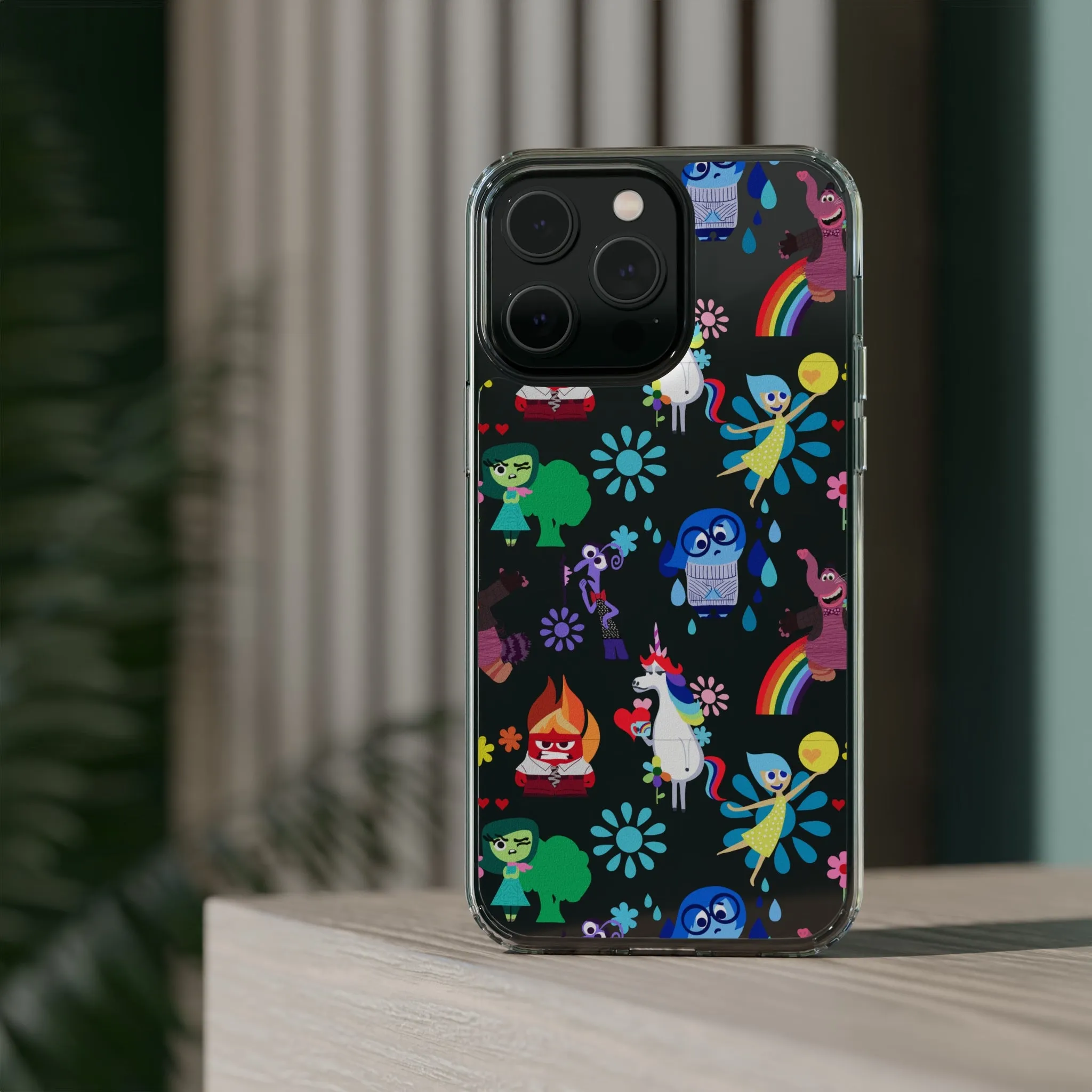 Inside Out Clear Phone Case! Disney Inspired Hand drawn Unique Disneyland Magic Kingdom Gift