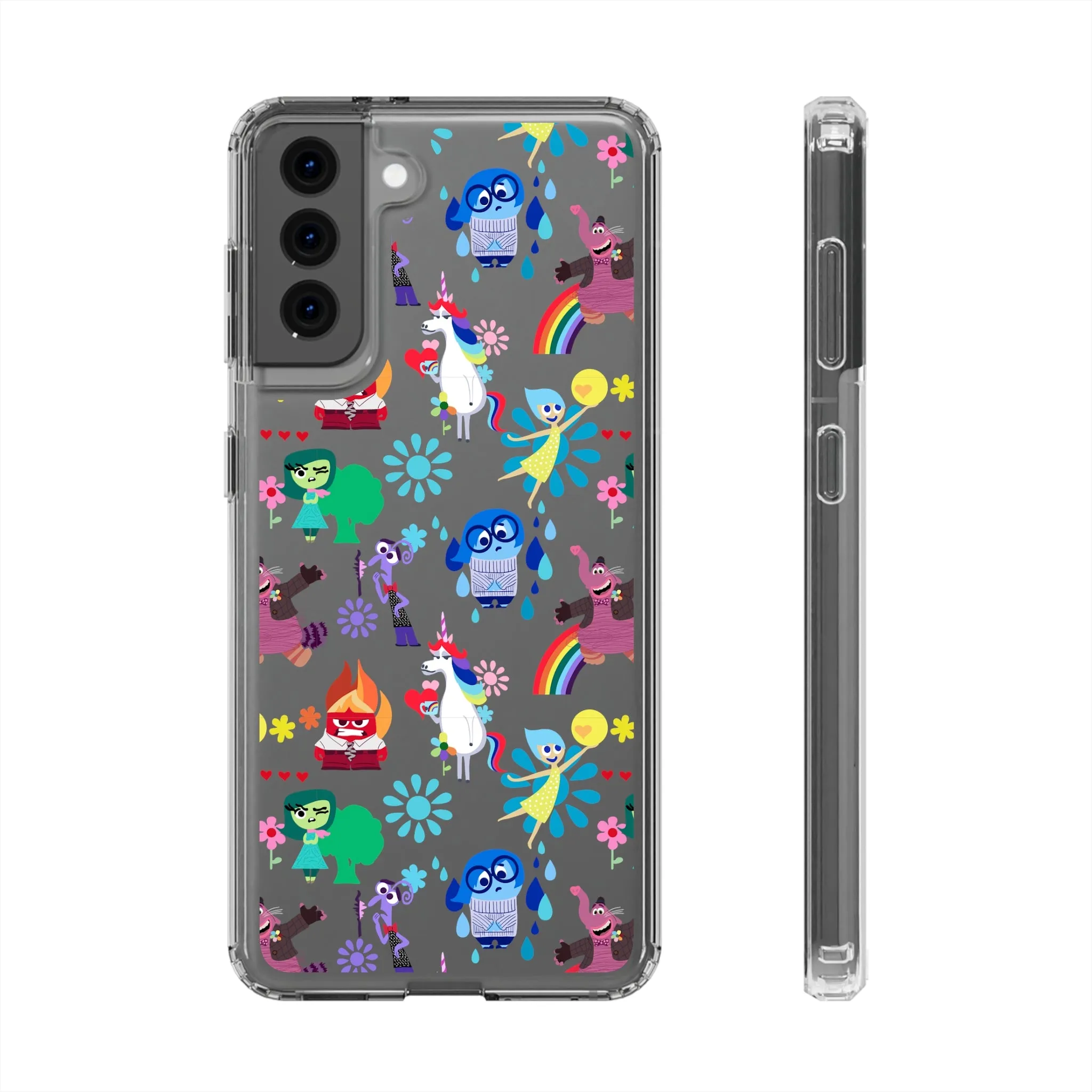 Inside Out Clear Phone Case! Disney Inspired Hand drawn Unique Disneyland Magic Kingdom Gift