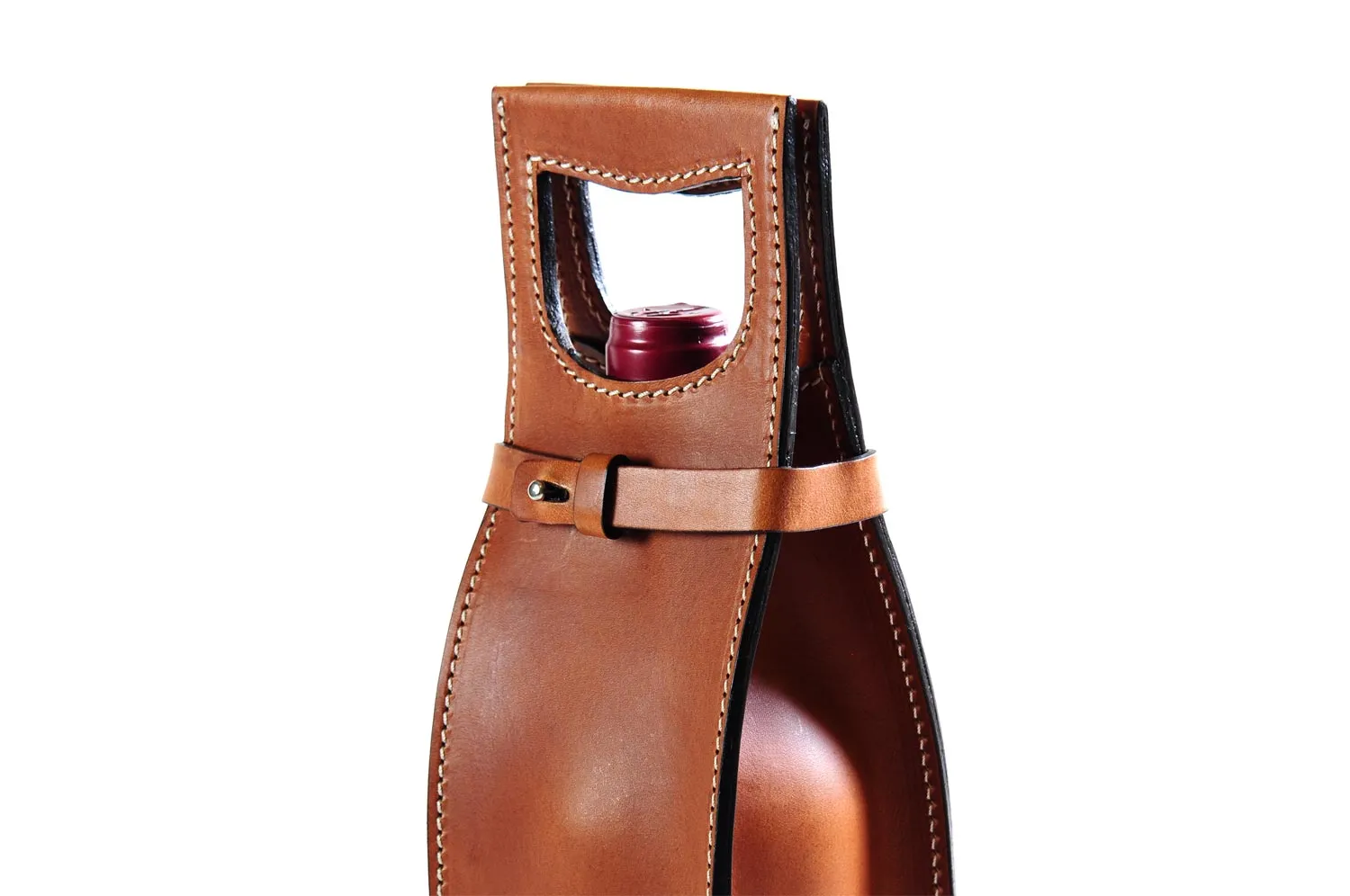 Italian Leather Wine Carrier - Vachetta Leathers - Terra