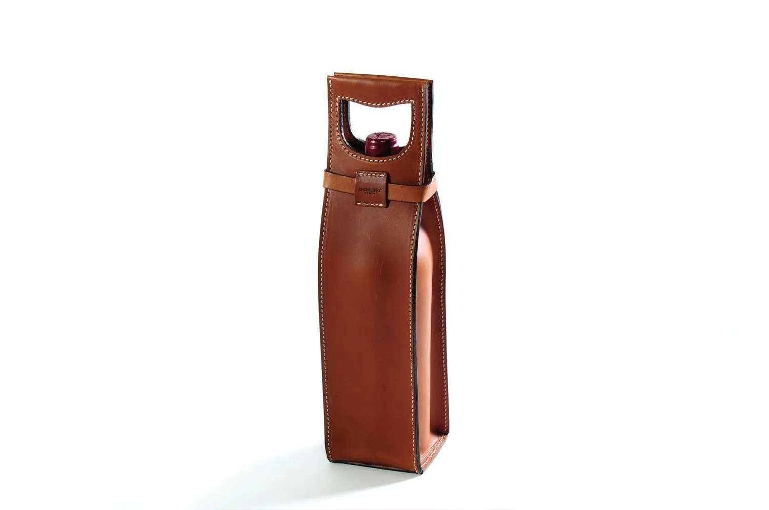 Italian Leather Wine Carrier - Vachetta Leathers - Terra