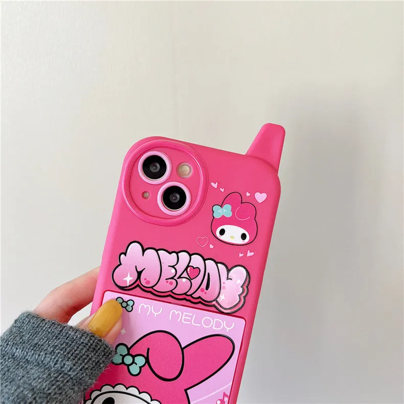 Japanese Cartoon MM KU Mobile Phone with mirror iPhone Case 11 12 13 14 Pro Promax Plus