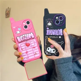 Japanese Cartoon MM KU Mobile Phone with mirror iPhone Case 11 12 13 14 Pro Promax Plus