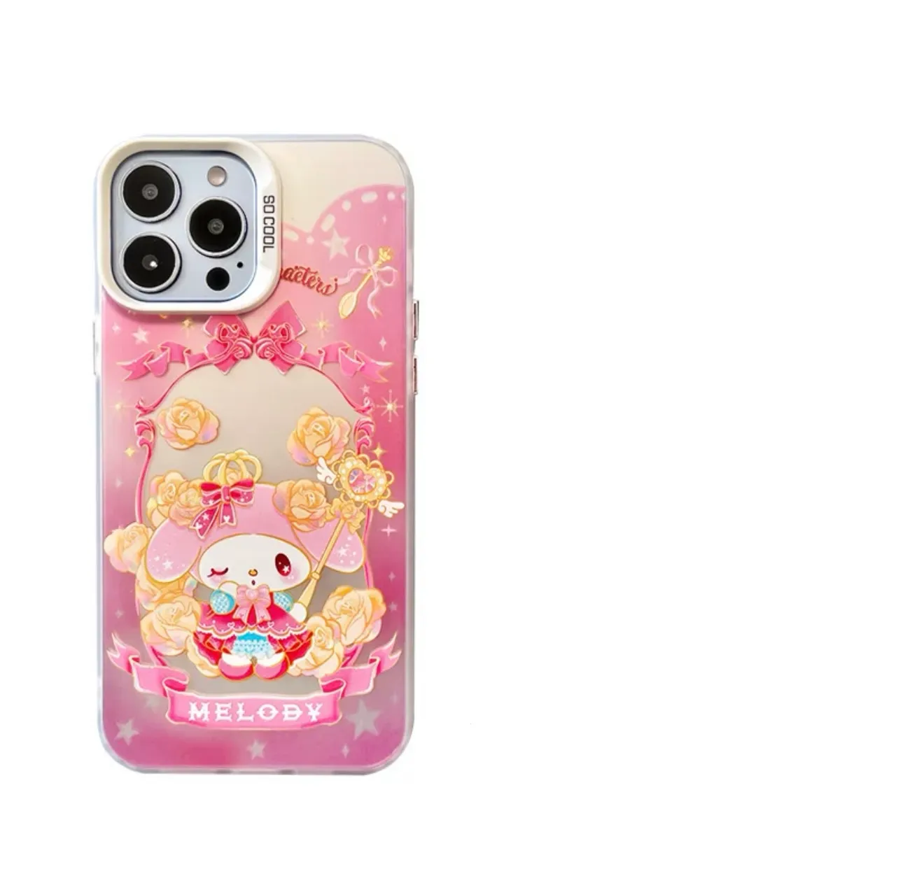 Japanese Cartoon Sanrio King & Queenl | My Melody Kuromi Cinnamoroll Pompompurin Laser - iPhone Case 11 12 13 14 15 16 Pro Promax