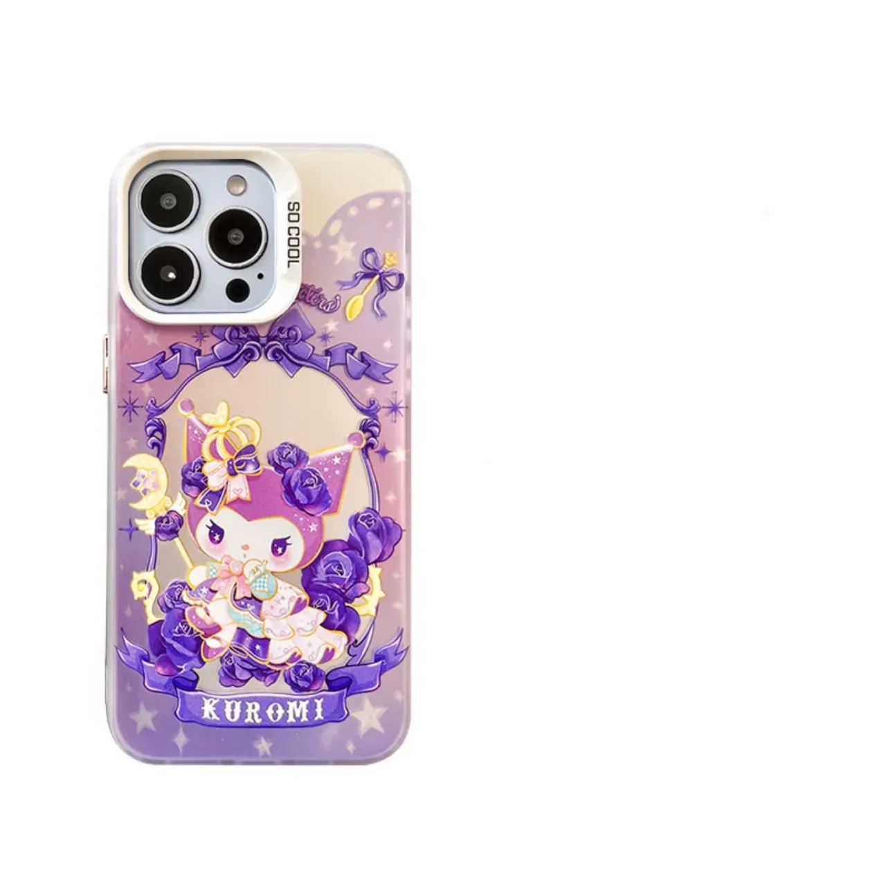 Japanese Cartoon Sanrio King & Queenl | My Melody Kuromi Cinnamoroll Pompompurin Laser - iPhone Case 11 12 13 14 15 16 Pro Promax