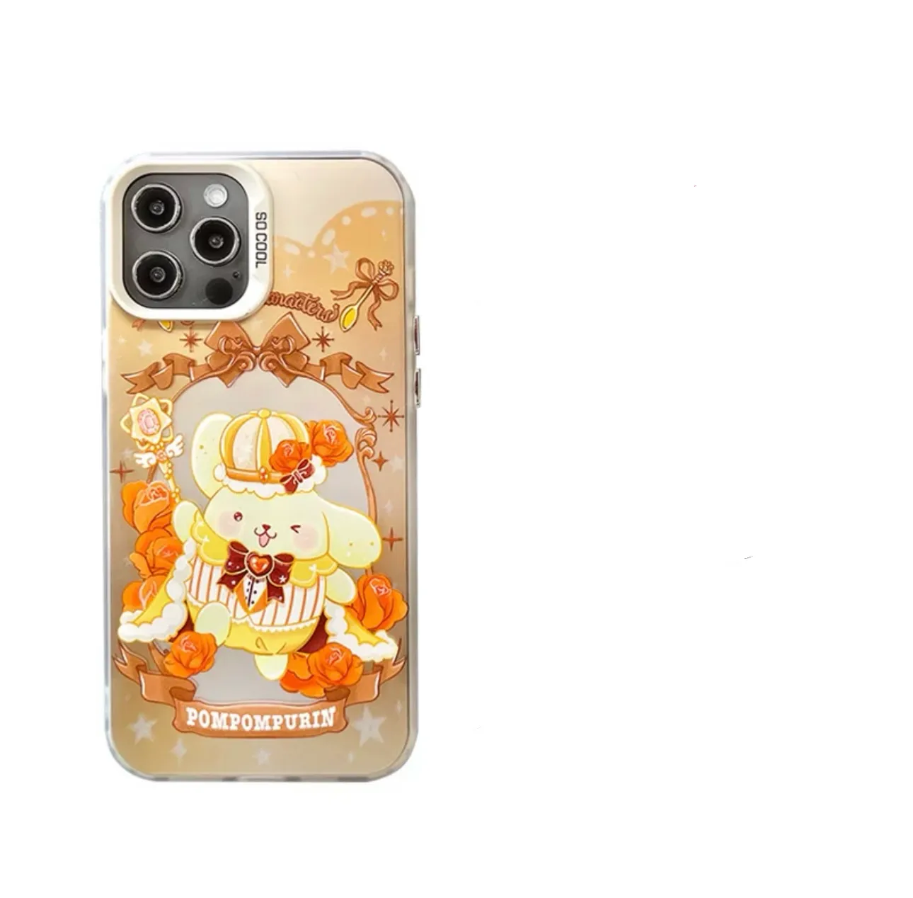 Japanese Cartoon Sanrio King & Queenl | My Melody Kuromi Cinnamoroll Pompompurin Laser - iPhone Case 11 12 13 14 15 16 Pro Promax