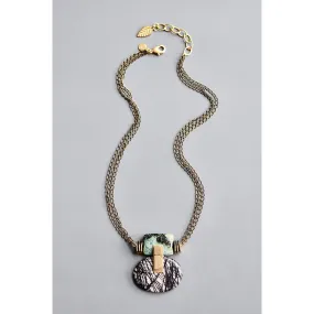 Jasper and chain Artdeco necklace