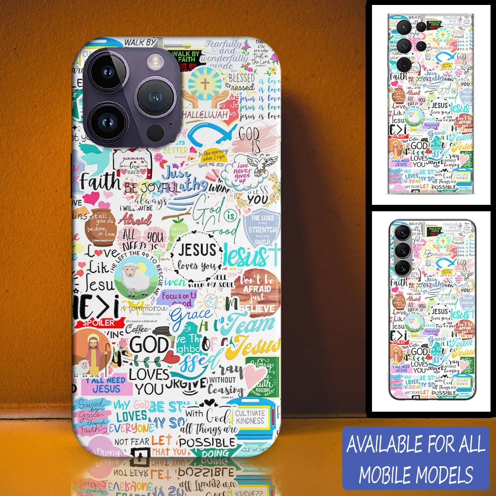 Jesus Love You Sticker Personalized Phone Case - Christian Phone Case - Bible Verse Phone Case