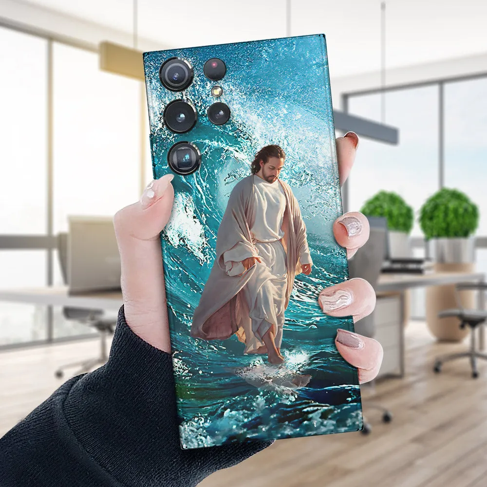 Jesus Walks On Water - Christian Phone Case - Jesus Phone Case - Religious Phone Case - Ciaocustom