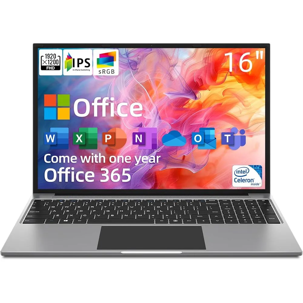 Jumper EZBook S5 Max 16" WUXGA N100 0.8GHz Intel UHD Graphics 16GB RAM 512GB SSD Win 11 Home Silver