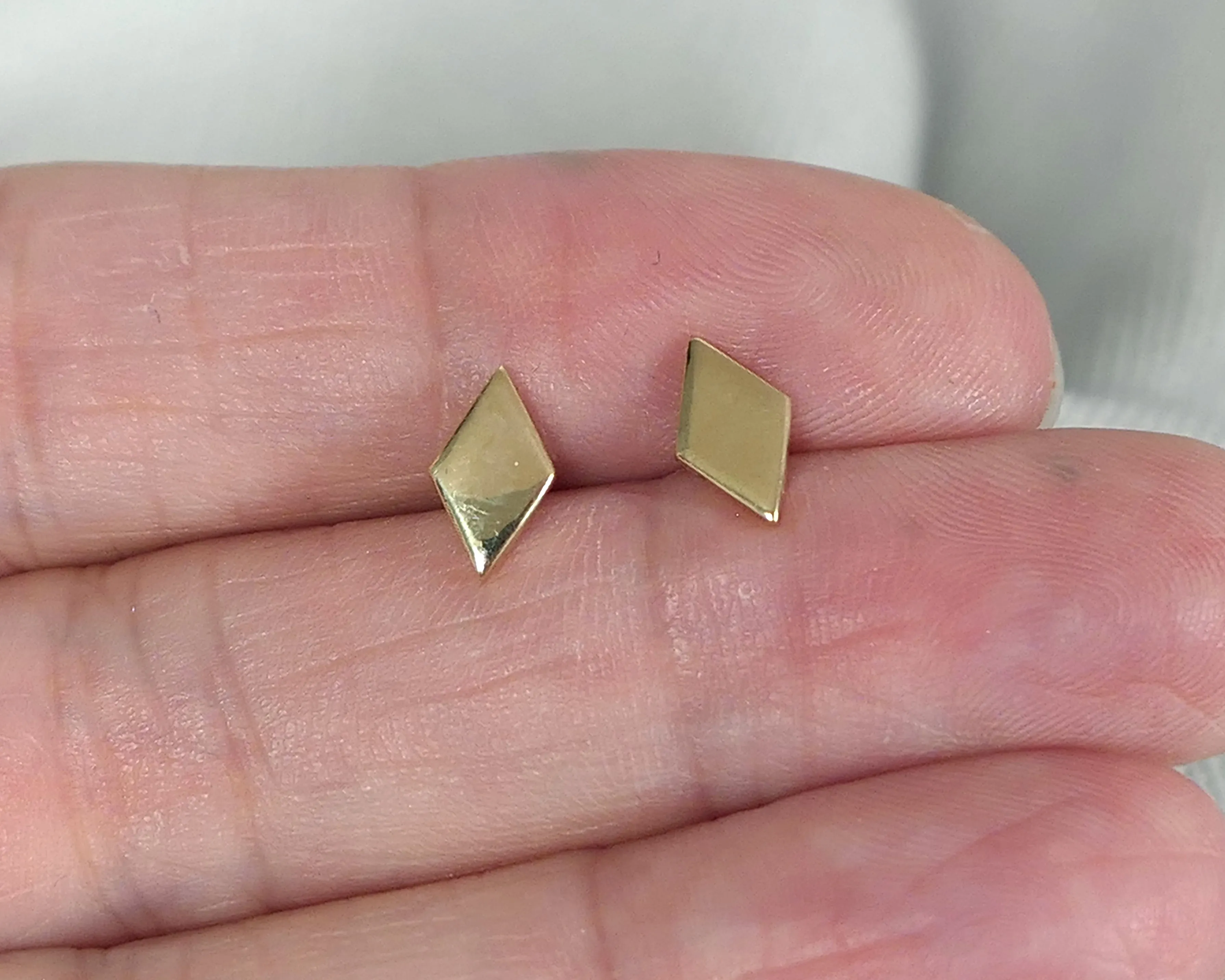 Kite Shaped Studs, 14k Yellow Gold