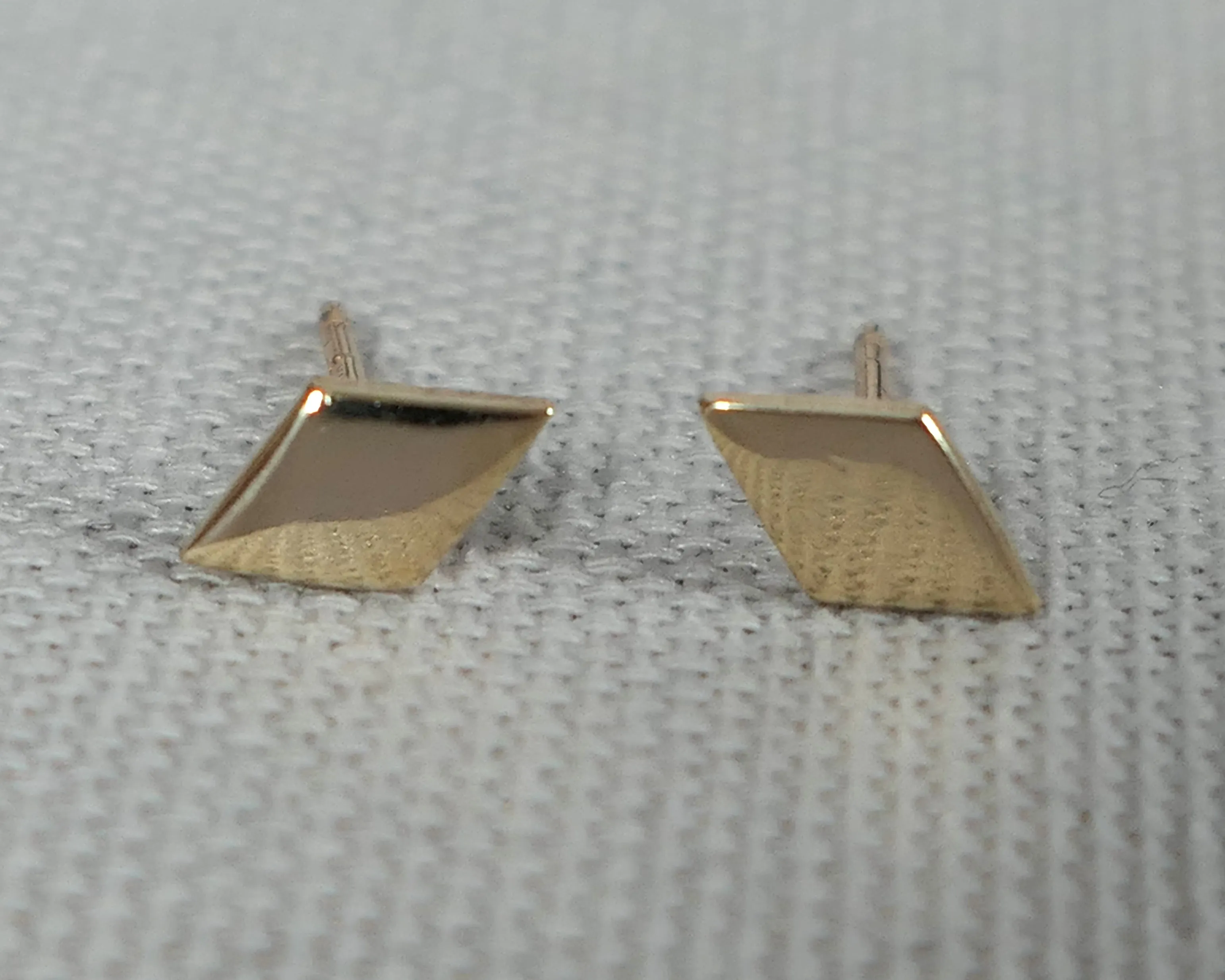 Kite Shaped Studs, 14k Yellow Gold