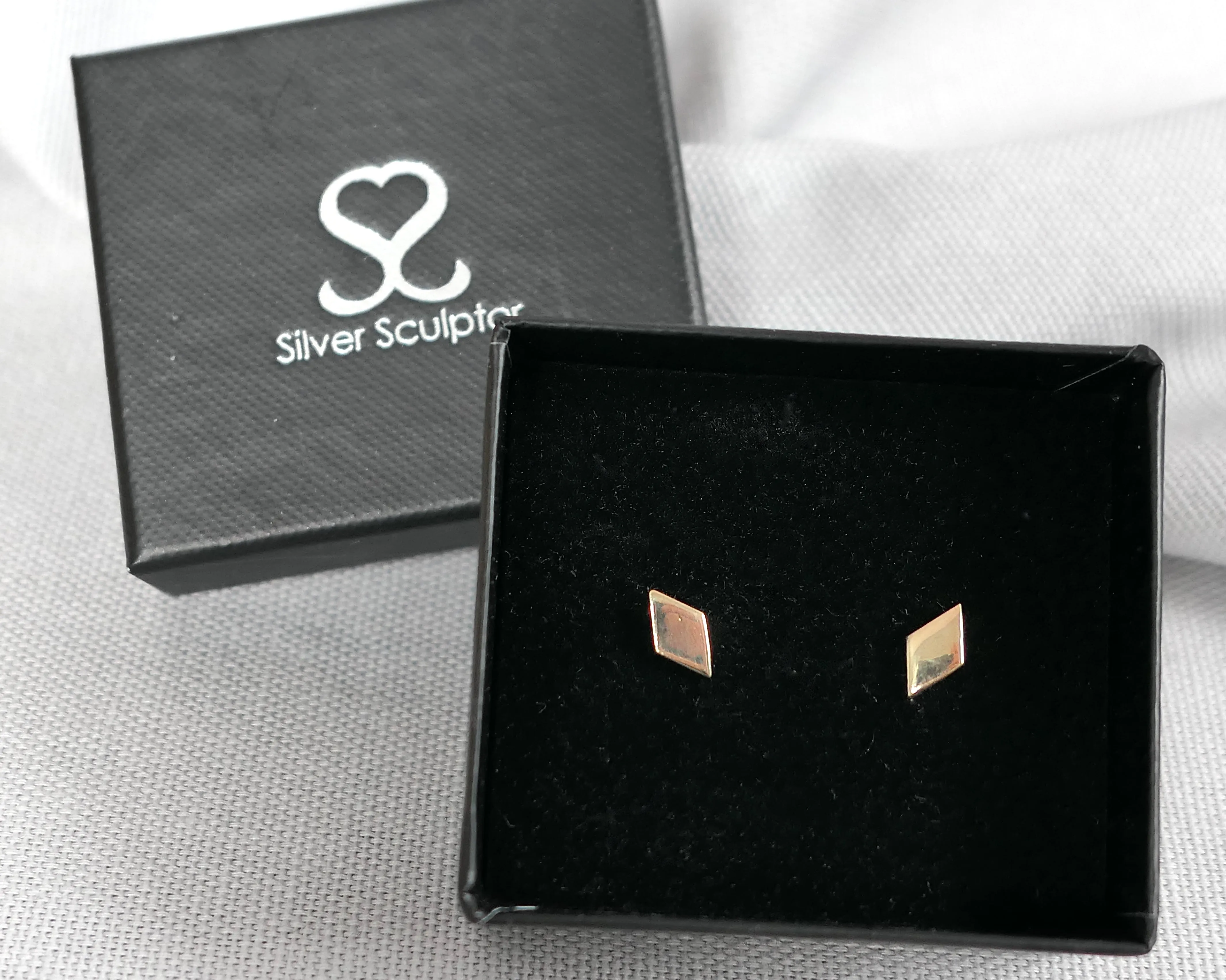 Kite Shaped Studs, 14k Yellow Gold