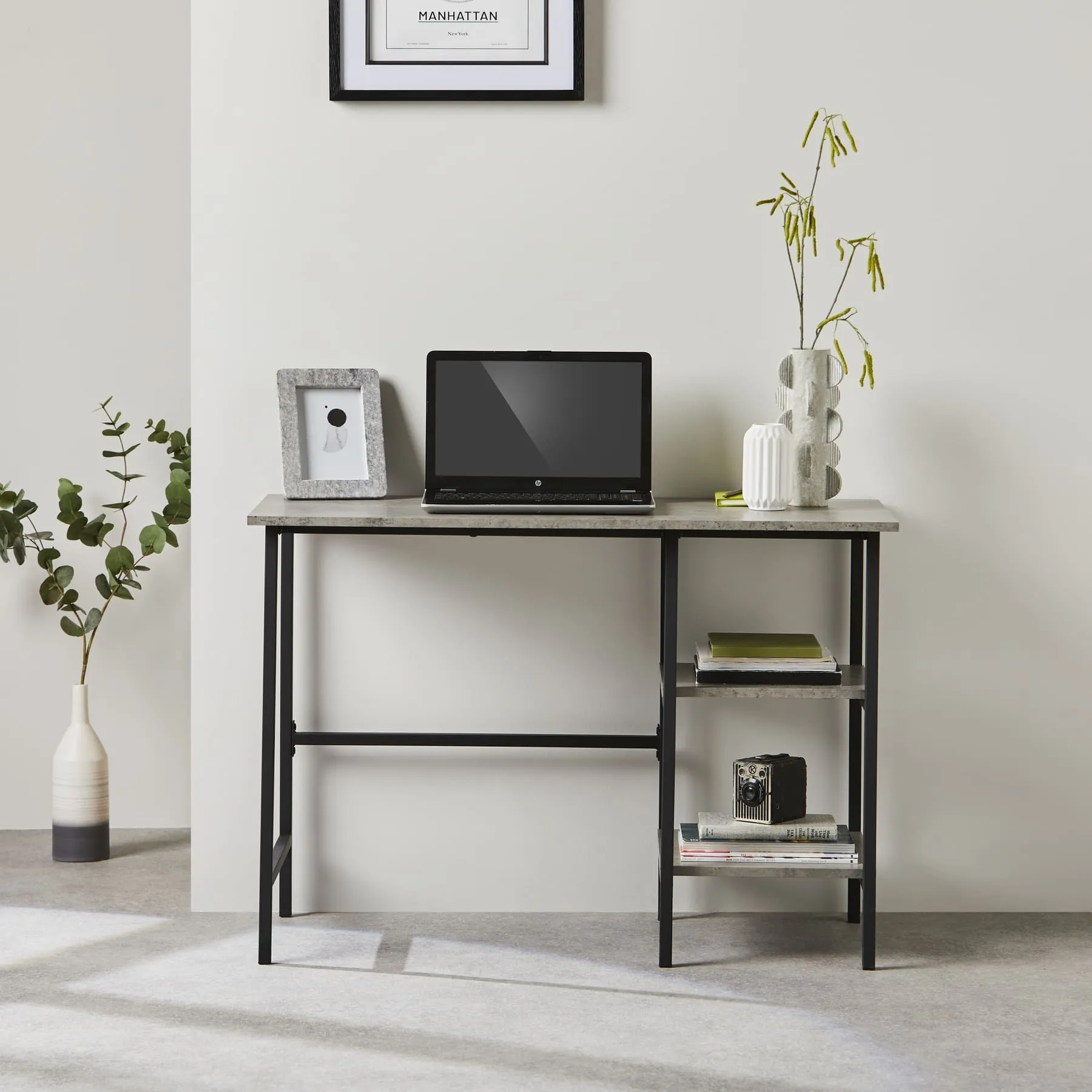 Ladder Desk with Concrete Effect Desktop