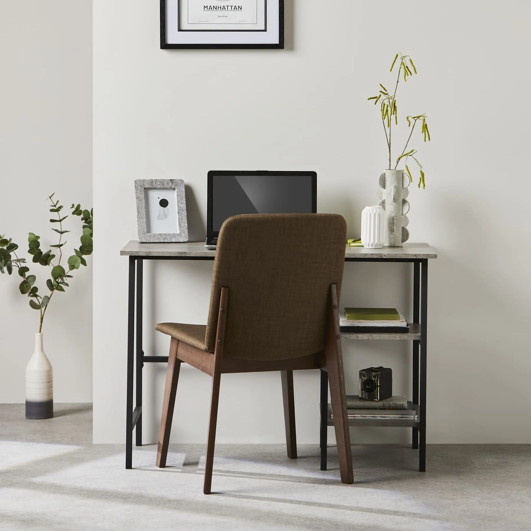 Ladder Desk with Concrete Effect Desktop