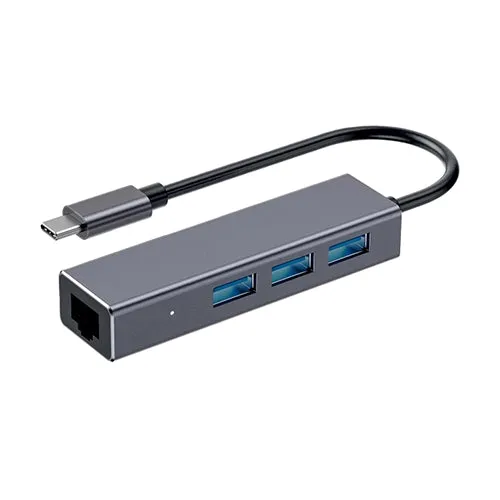 LAP-C Type-C to USB 3 3Port Hub with Gigabit Ethernet (LC-312)