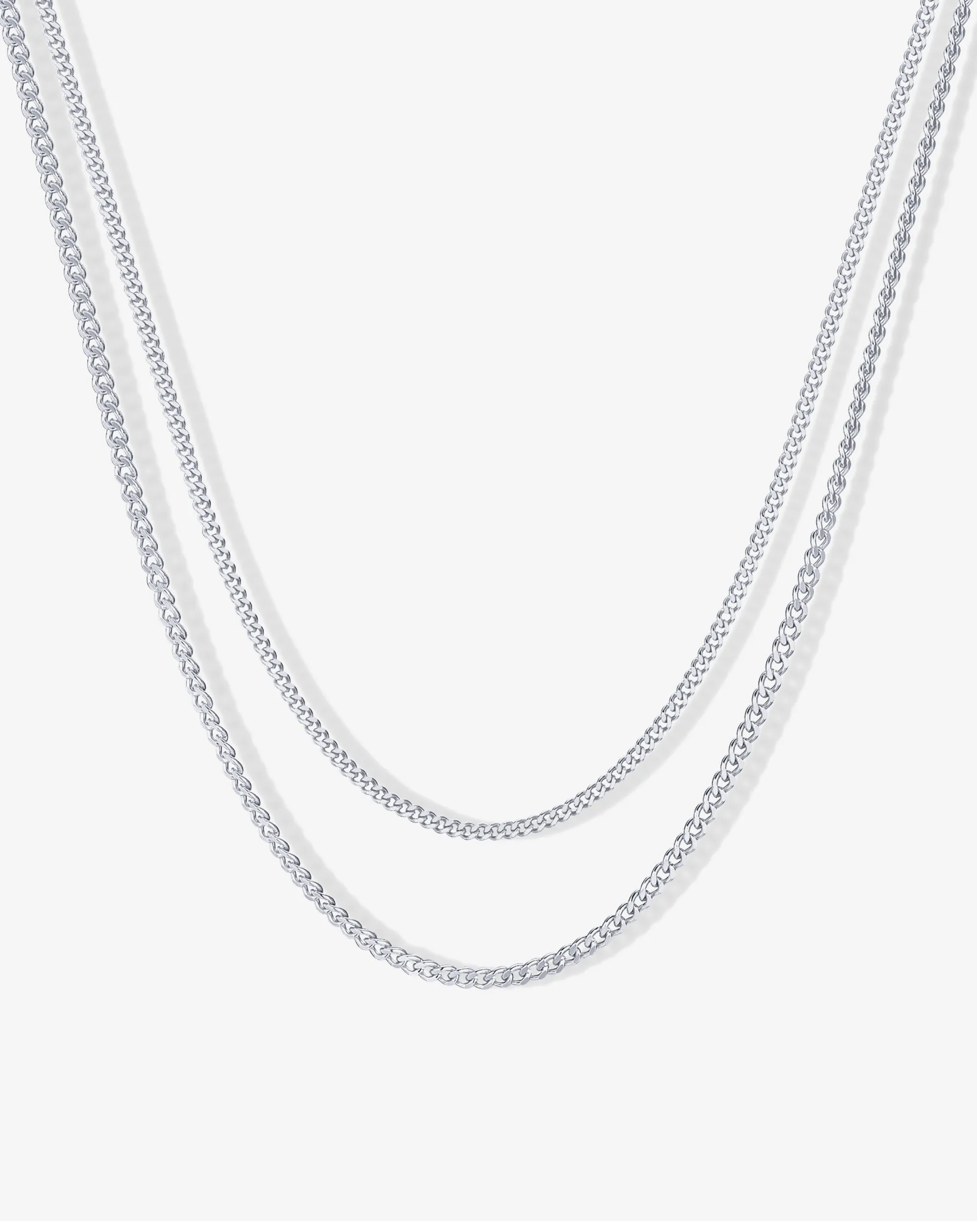 Layered Curb Link Chain Necklace