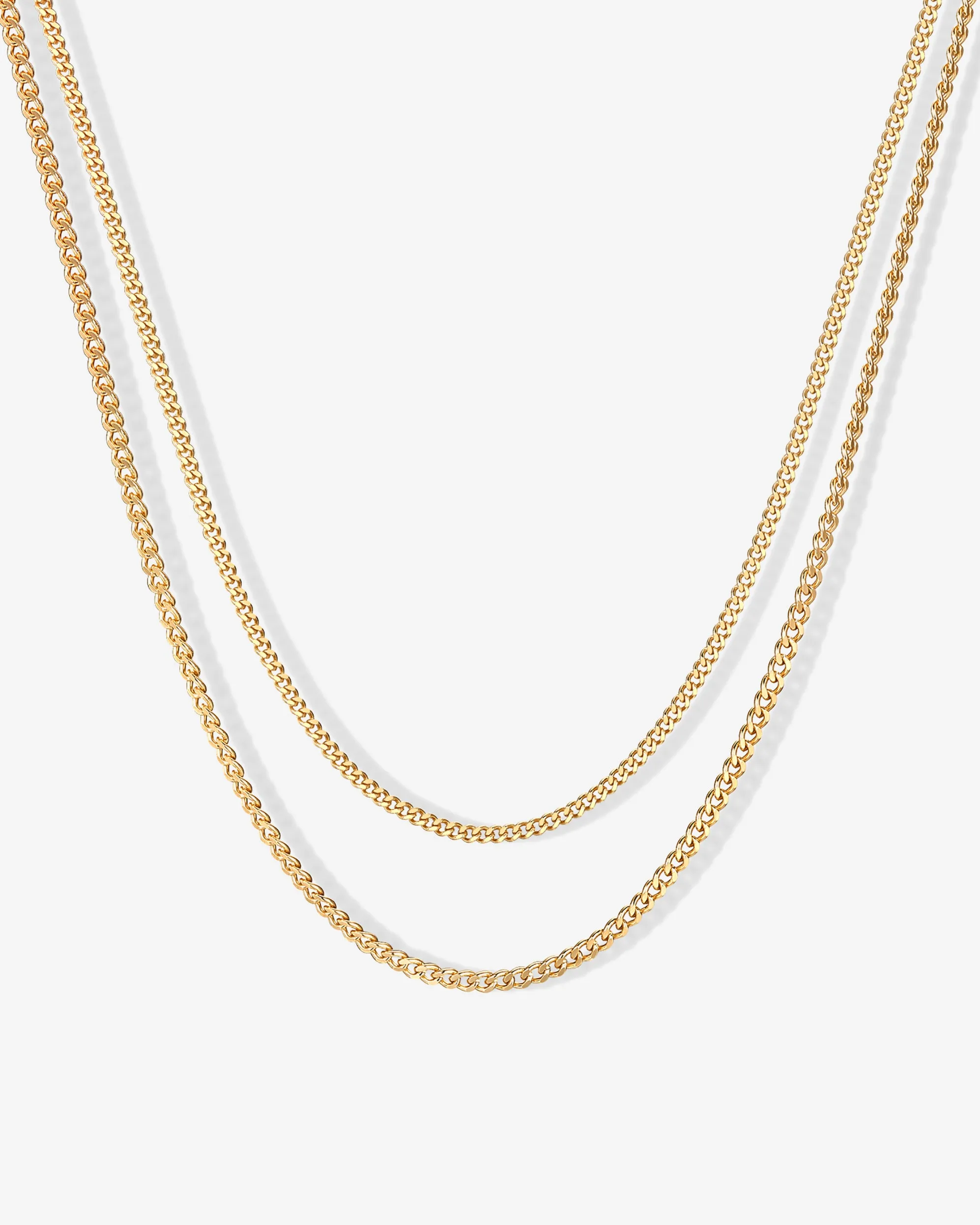 Layered Curb Link Chain Necklace