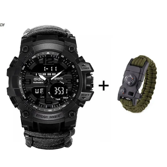 LED Military Watch with compass 30M Waterproof