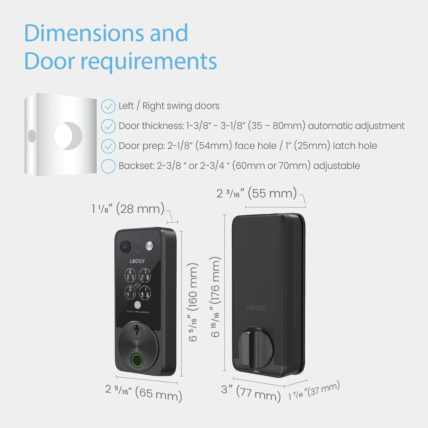 Lockly Vision Zeno Series Video Smart Lock with Intercom Deadbolt