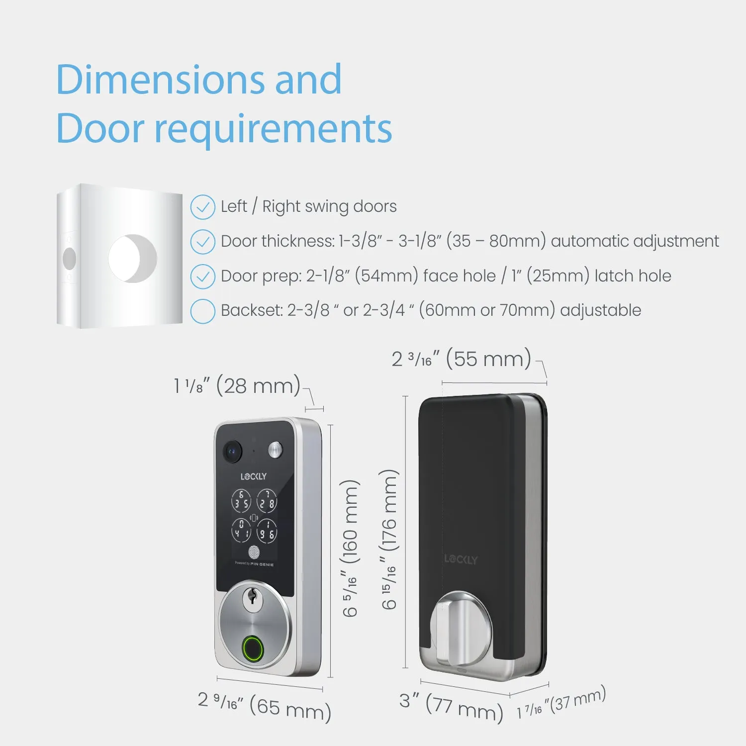 Lockly Vision Zeno Series Video Smart Lock with Intercom Deadbolt