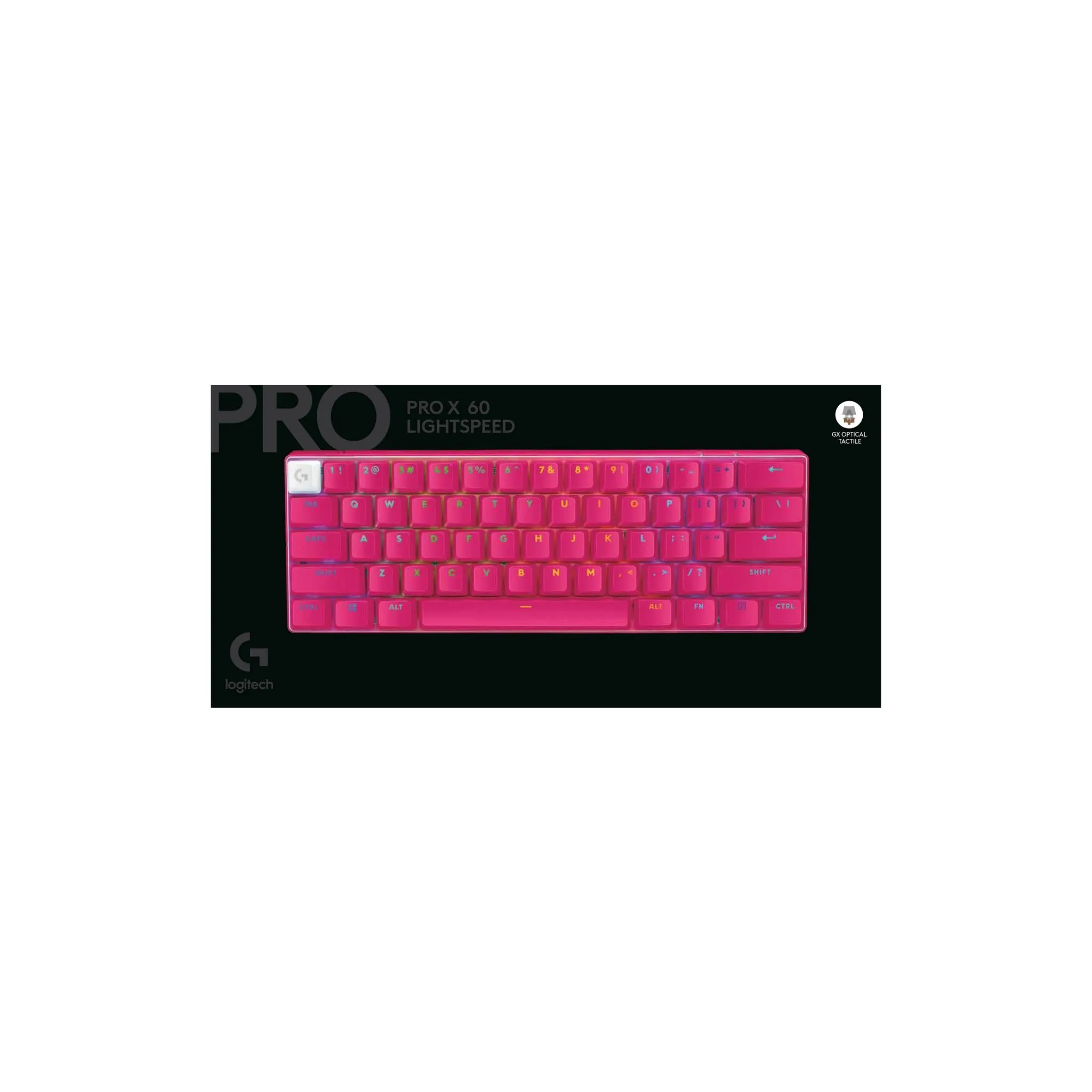 Logitech G PRO X 60 LIGHTSPEED Wireless Gaming Keyboard (Tactile) - Magenta