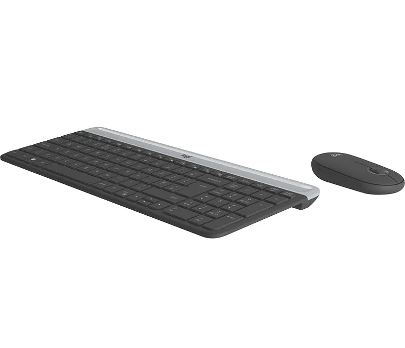 Logitech Slim Wireless Combo Mk470 - Keyboard And Mouse Set - Wireless - 2.4 Ghz - Qwerty - Uk - Graphite