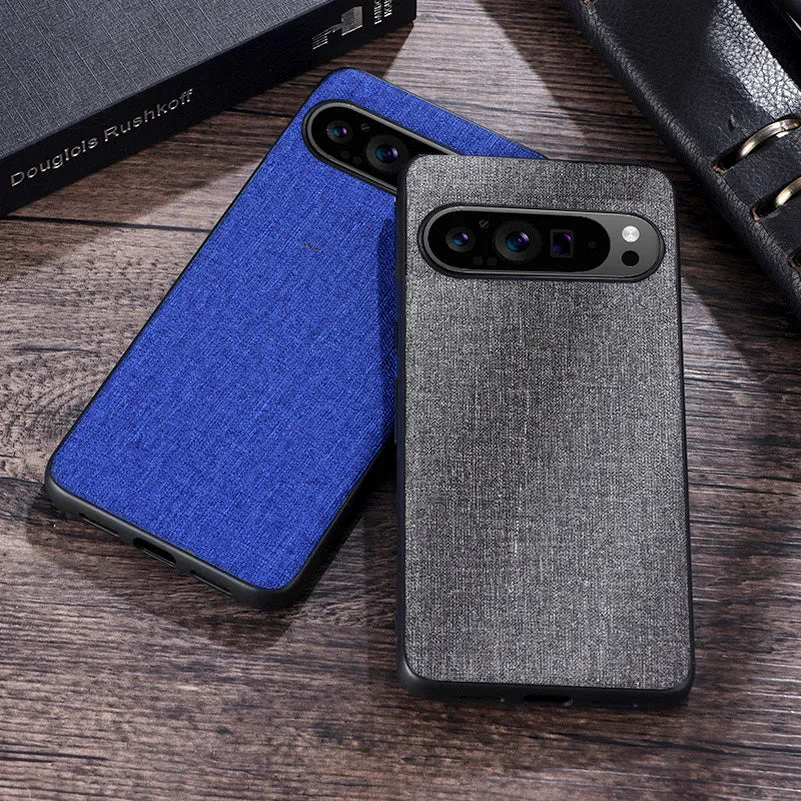 Luxury Fabric Cloth Hard PC Phone Case For Google Pixel 7 8 9