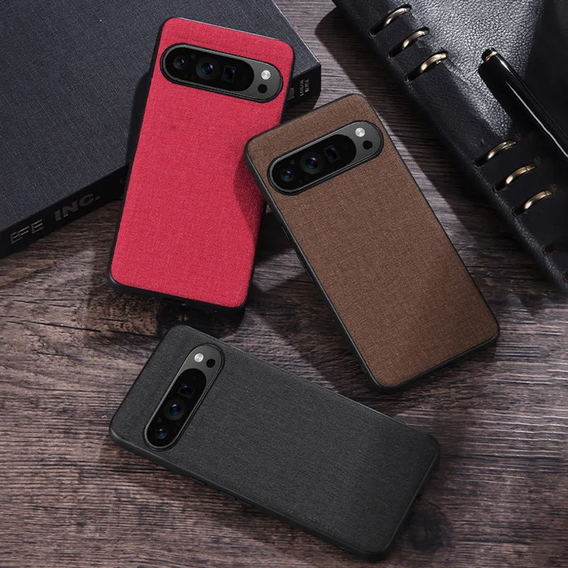 Luxury Fabric Cloth Hard PC Phone Case For Google Pixel 7 8 9