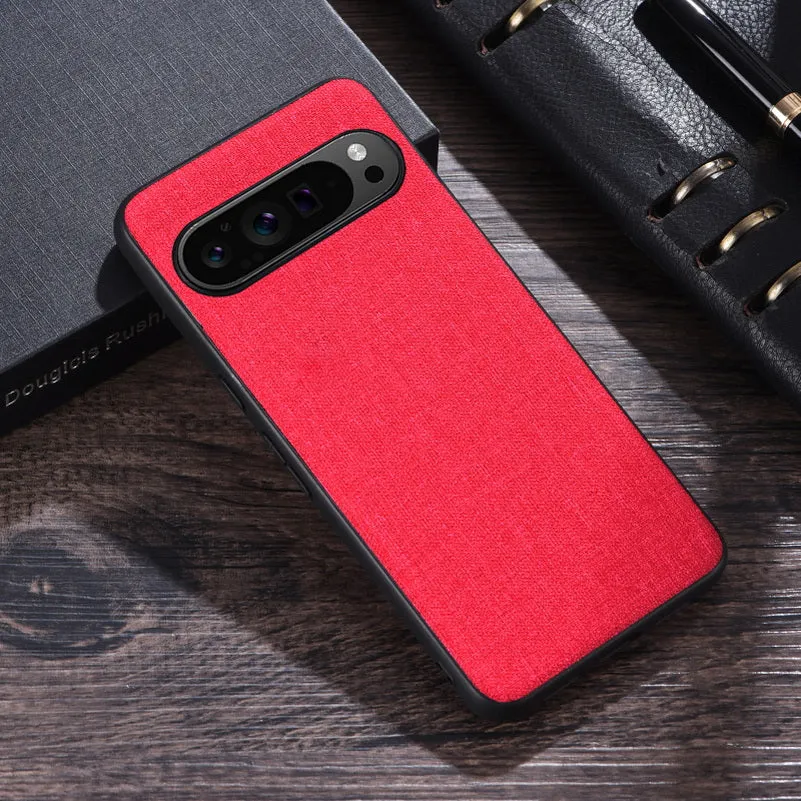 Luxury Fabric Cloth Hard PC Phone Case For Google Pixel 7 8 9