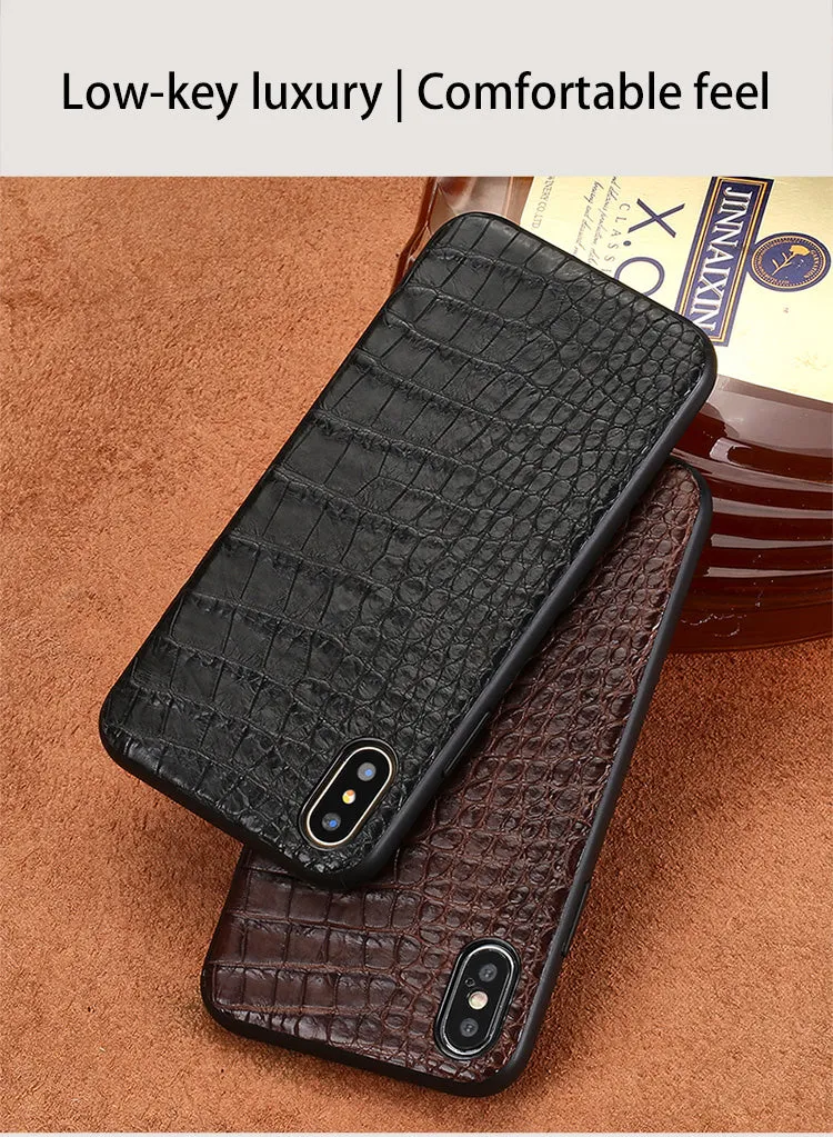 Luxury Real Crocodile Leather Case For Iphone Models