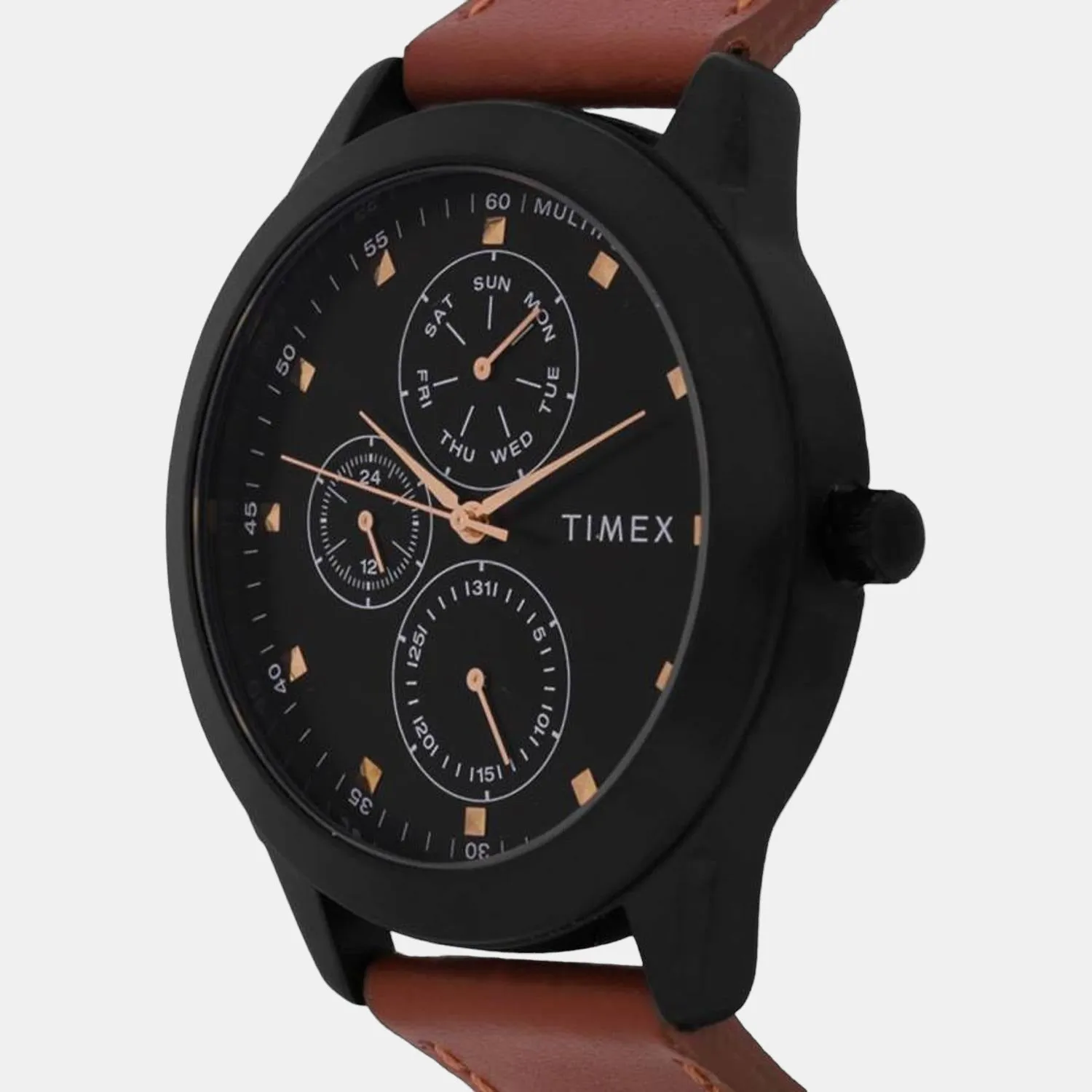 Men's Black Analog Leather Watch TWEG18505