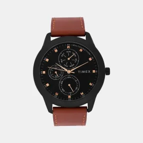 Men's Black Analog Leather Watch TWEG18505