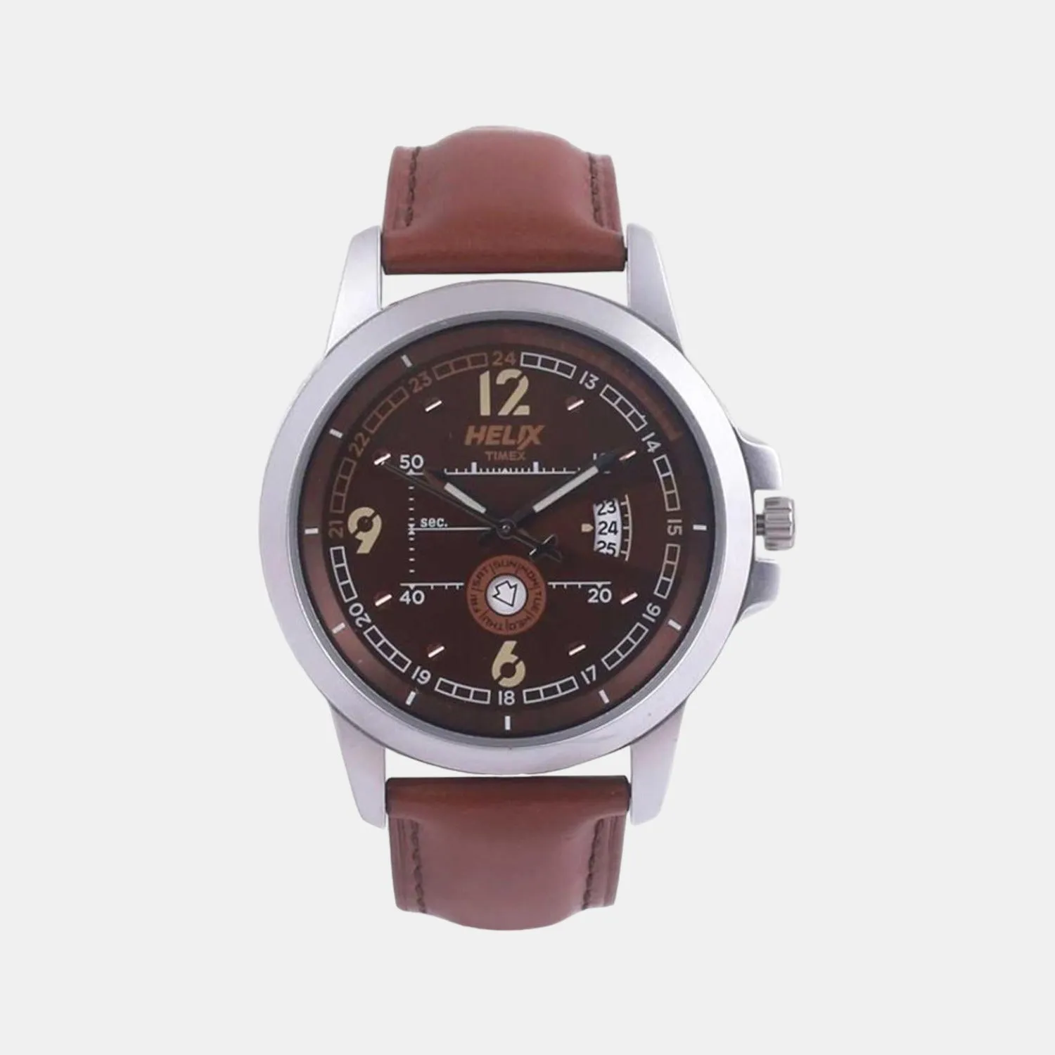 Men's Brown Analog Leather Watch TW023HG11