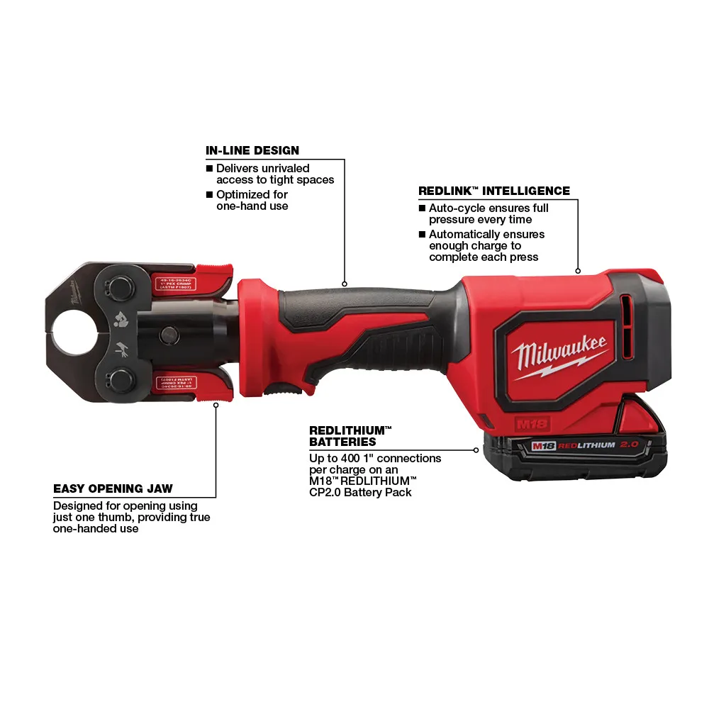 Milwaukee M18 Short Throw Press Tool Kit with Pex Crimp Jaws