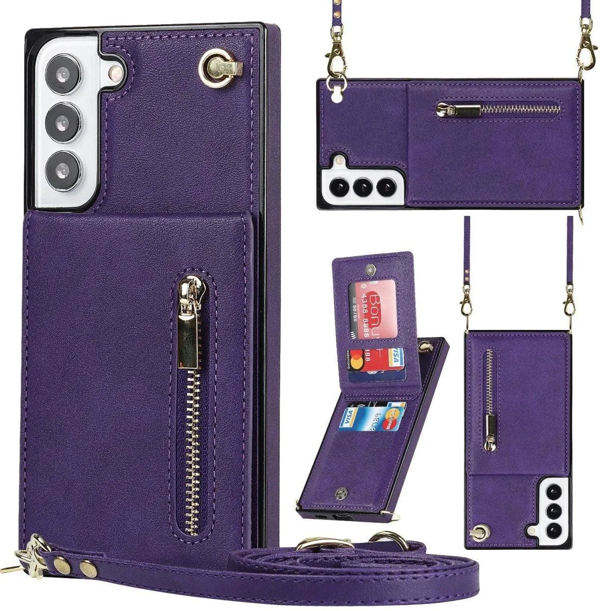 Mitis Crossbody Galaxy Leather Case With Stand