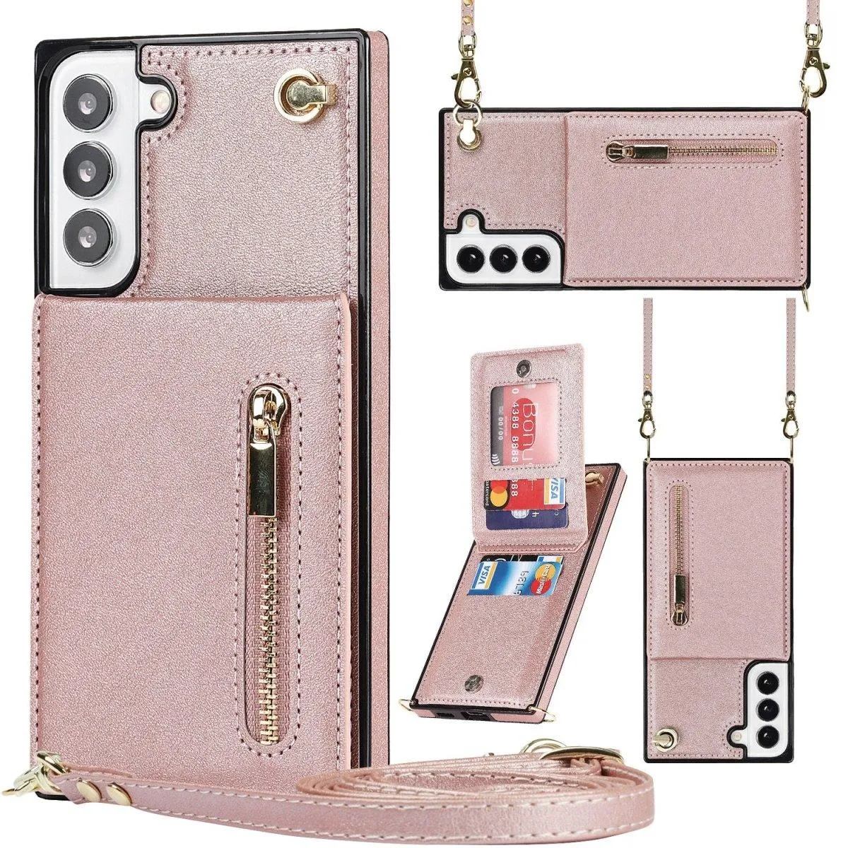 Mitis Crossbody Galaxy Leather Case With Stand